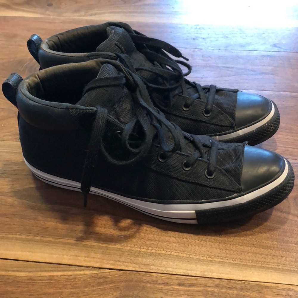 Converse all stars black with white.